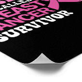 Borstkanker overlevende roze lint vlinder poster (Hoek)