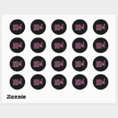Borstkanker overlevende roze lint vlinder ronde sticker (Vel)