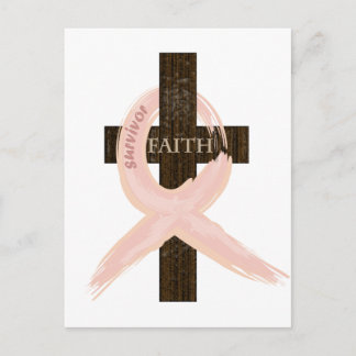 Borstkanker Overlevende roze lintkruis van het gel Briefkaart