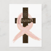 Borstkanker Overlevende roze lintkruis van het gel Briefkaart (Voorkant)