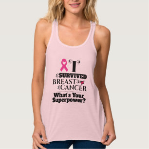 Borstkanker overlevende roze linttypografie tanktop