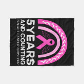 Borstkanker Overlevende T-shirt 5 jaar Kankervrij Fleece Deken (Voorkant (Horizontaal))