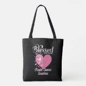 Borstkanker Overlevende Waarschuwings Christelijk Tote Bag (Achterkant)