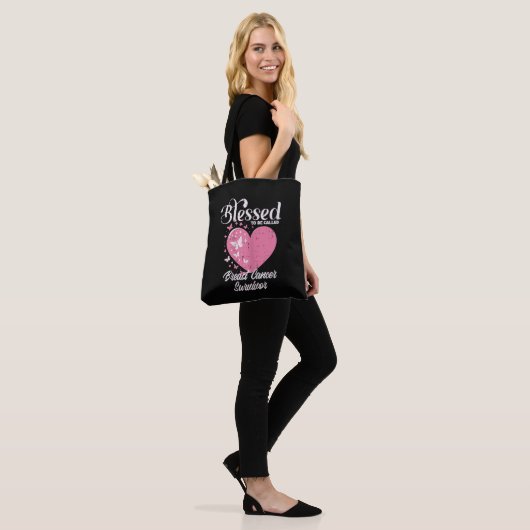 Borstkanker Overlevende Waarschuwings Christelijk Tote Bag (Op model)