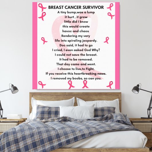 BORSTKANKER OVERLEVENDE Wall Art Canvas Afdruk (Insitu (Slaapkamer))
