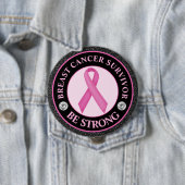 Borstkanker Overlevende – Wees Sterk Roze Lint Ronde Button 4,0 Cm (In situ)
