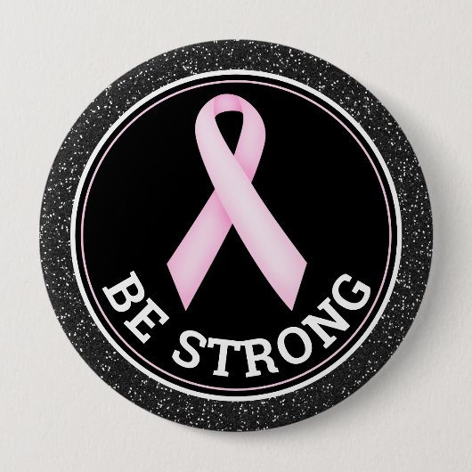 Borstkanker Overlevende – Wees Sterk Roze Lint Ronde Button 4,0 Cm (Voorkant)