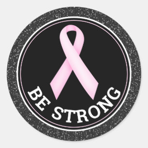 Borstkanker Overlevende – Wees Sterk Roze Lint Ronde Sticker