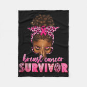 Borstkanker Overlevende Zwarte Vrouwen Afro-Afrika Fleece Deken (Voorkant)