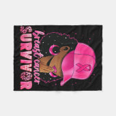 Borstkanker Overlevende Zwarte Vrouwen Afro-Afrika Fleece Deken (Voorkant (Horizontaal))