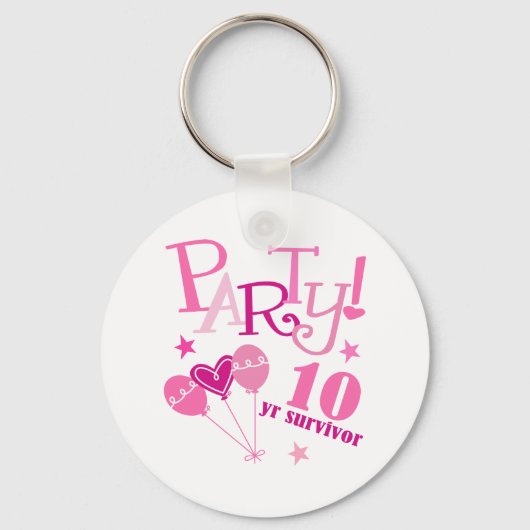 Borstkanker Overleving 10 jaar Sleutelhanger (Voorkant)