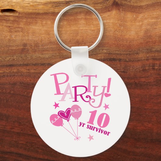 Borstkanker Overleving 10 jaar Sleutelhanger (Voorkant)