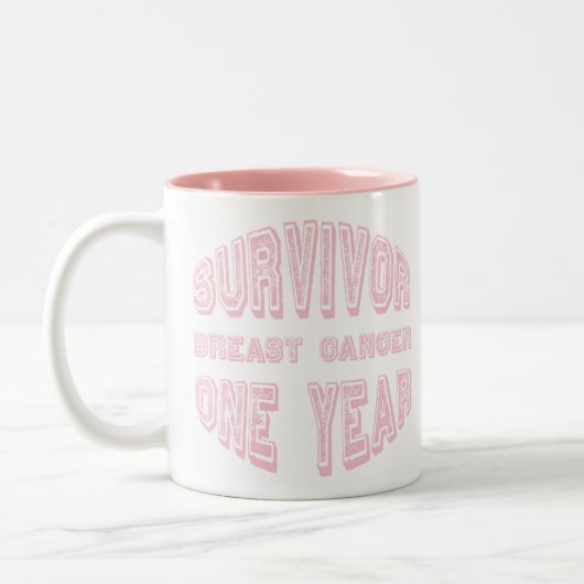 Borstkanker Overleving 1 jaar Tweekleurige Koffiemok (Links)
