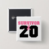 Borstkanker Overleving 20 jaar Vierkante Button 5,1 Cm (Voorkant /achterkant)