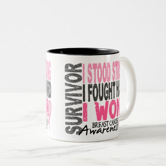 Borstkanker Overleving 4 Tweekleurige Koffiemok (Voorkant rechts)
