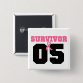 Borstkanker Overleving 5 jaar Vierkante Button 5,1 Cm (Voorkant /achterkant)