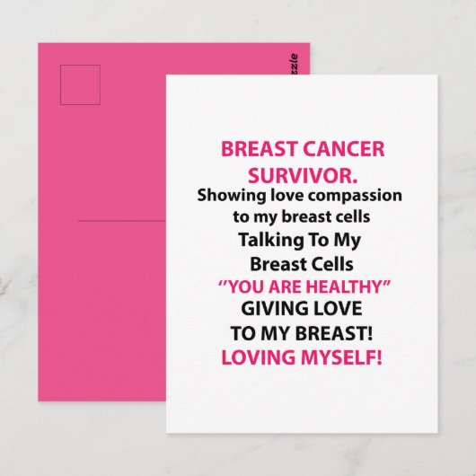 Borstkanker Overleving Briefkaart (Voorkant / Achterkant)