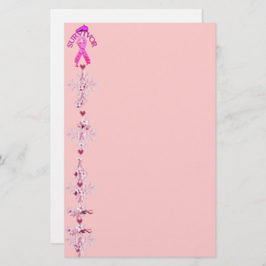 Borstkanker Overleving Briefpapier (Voorkant / Achterkant)