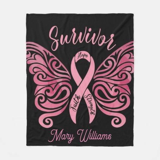 Borstkanker Overleving Fleece Deken (Voorkant)