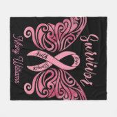 Borstkanker Overleving Fleece Deken (Voorkant (Horizontaal))