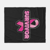 Borstkanker Overleving Fleece Deken (Voorkant (Horizontaal))