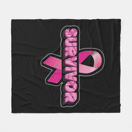 Borstkanker Overleving Fleece Deken (Voorkant (Horizontaal))