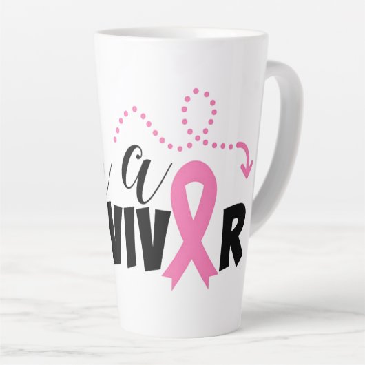 Borstkanker Overleving Latte Mok (Rechterhoek)