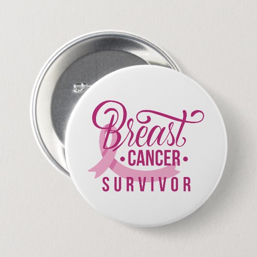 Borstkanker Overleving Ronde Button 7,6 Cm (Voorkant /achterkant)