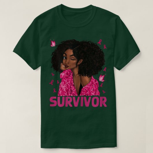 Borstkanker Overleving Rosie Riveter Pink A T-shirt (Design voorkant)