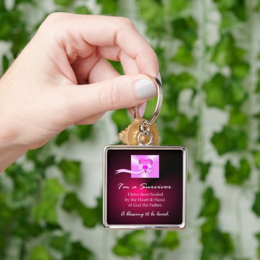 Borstkanker Overleving Sleutelhanger (Hand)