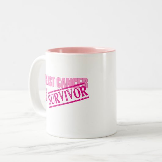 Borstkanker Overleving Tweekleurige Koffiemok (Voorkant links)