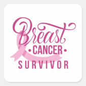 Borstkanker Overleving Vierkante Sticker (Voorkant)
