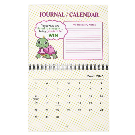 Borstkanker OverlevingRecoveryQuotes/Notes Journal Kalender (Mar 2026)