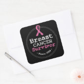 Borstkanker overlevingsbewustzijn sinds 2018 vierkante sticker (Envelop)