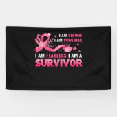 Borstkanker Overlevingsmaand ondersteuning borstka Spandoek (Horizontaal)