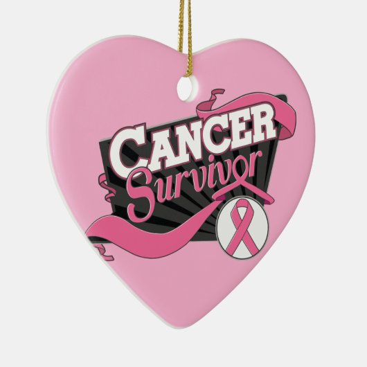 Borstkanker Overlevingspanner Keramisch Ornament (Rechts)