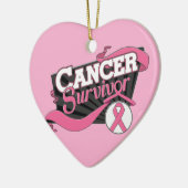 Borstkanker Overlevingspanner Keramisch Ornament (Links)