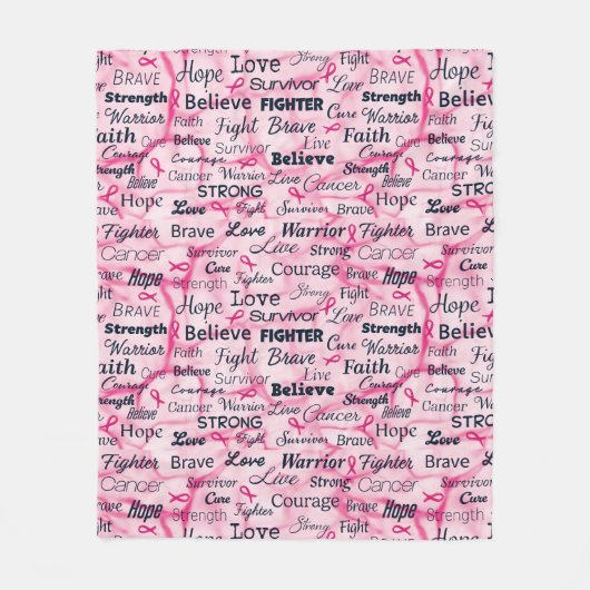 Borstkanker Overlevingsvoorlichting Fleece Deken (Voorkant)
