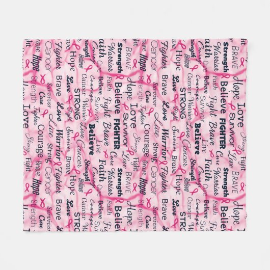 Borstkanker Overlevingsvoorlichting Fleece Deken (Voorkant (Horizontaal))