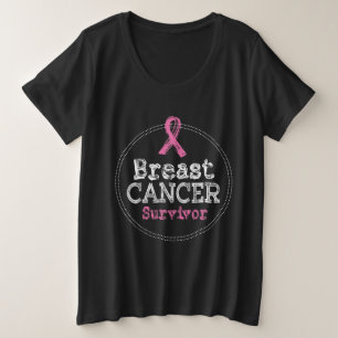 Borstkanker Overlevingsvoorlichting Ribbon Grote Maat T-shirt