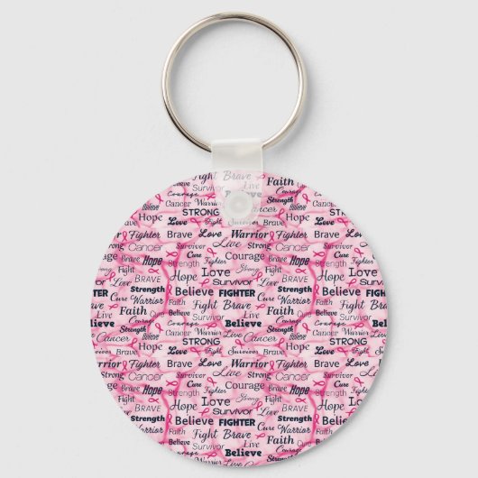Borstkanker Overlevingsvoorlichting Sleutelhanger (Voorkant)