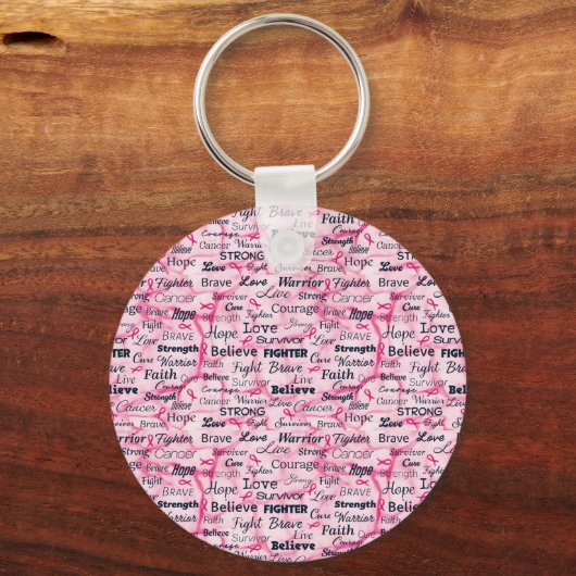 Borstkanker Overlevingsvoorlichting Sleutelhanger (Voorkant)
