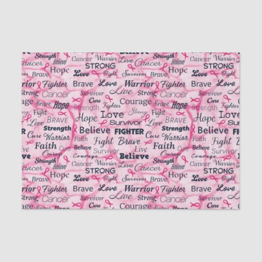 Borstkanker Overlevingsvoorlichting Tissuepapier (Voorkant)