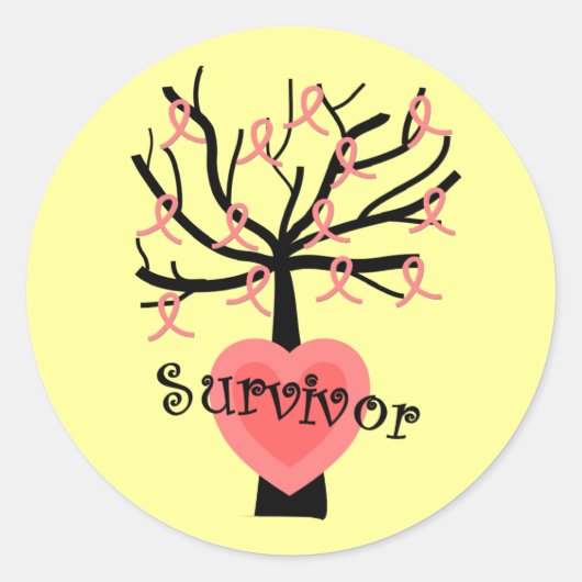 Borstkanker Overtollige cadeautjes—uniek boomontwe Ronde Sticker (Voorkant)