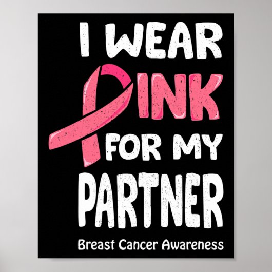 Borstkanker partner T-Shirt Poster (Voorkant)