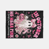 Borstkanker Patchwork Floral Ghost in oktober Wij Fleece Deken (Voorkant (Horizontaal))