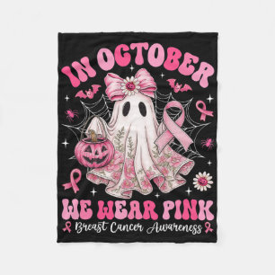 Borstkanker Patchwork Floral Ghost in oktober Wij Fleece Deken