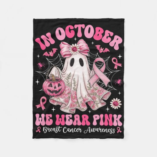 Borstkanker Patchwork Floral Ghost in oktober Wij Fleece Deken (Voorkant)