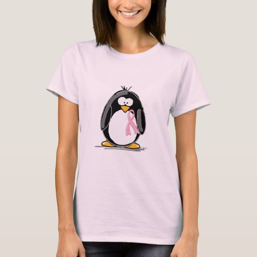 Borstkanker Penguin T-shirt (Voorkant)