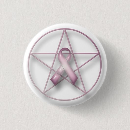 Borstkanker Pentagram Button (Voorkant)
